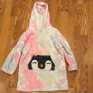 Adorable Penguin Tie-Dye Hoodie/pajama type dress for Kids